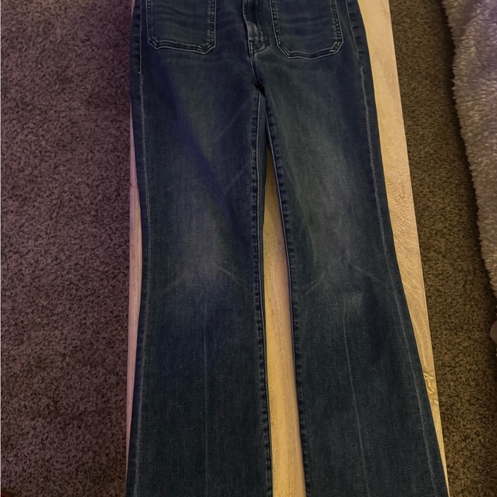 MOTHER Dark Blue Straight Leg Jeans - Picture 2 of 9